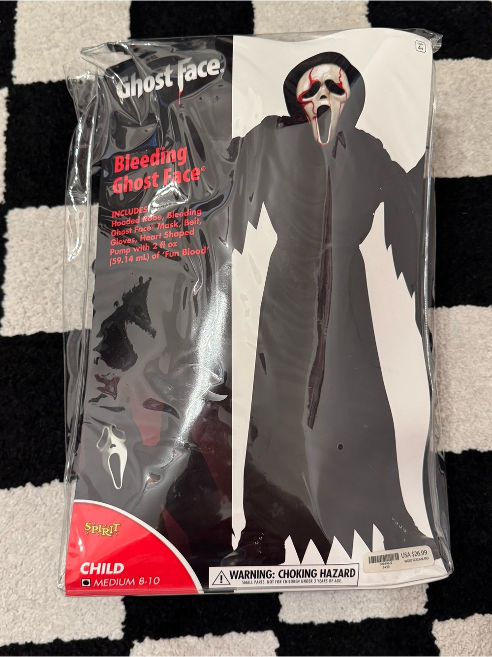 Spirit Bleeding Ghost Face Costume for Kids Size M